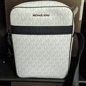 Michael Kors White And Grey Crossbody Bag